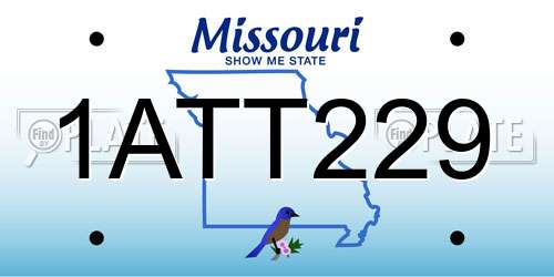 1ATT229 Missouri License Plate