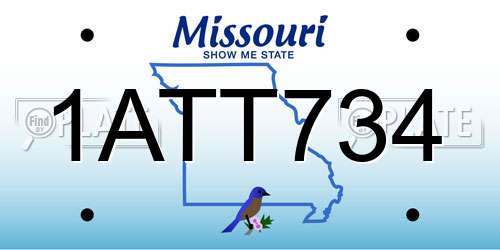 1ATT734 Missouri License Plate