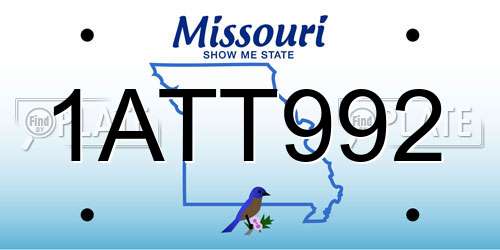 1ATT992 Missouri License Plate