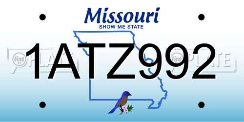 1ATZ992 Missouri License Plate