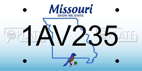 1AV235 Missouri License Plate