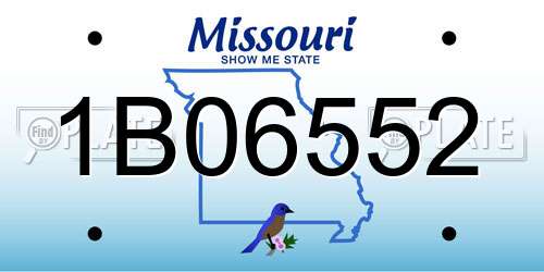 1B06552 Missouri License Plate