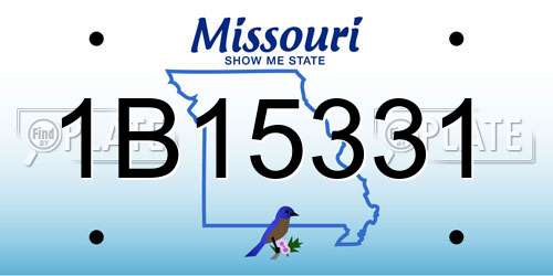 1B15331 Missouri License Plate