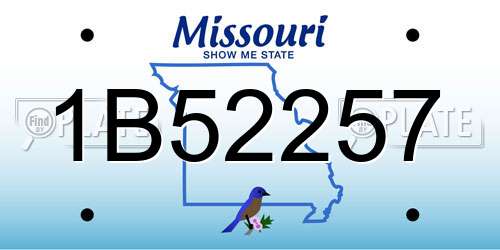 1B52257 Missouri License Plate