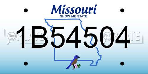 1B54504 Missouri License Plate
