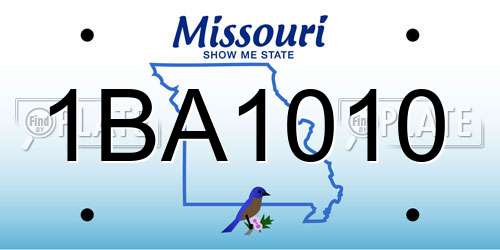 1BA1010 Missouri License Plate