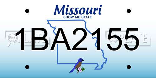 1BA2155 Missouri License Plate