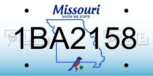1BA2158 Missouri License Plate