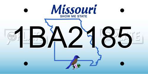 1BA2185 Missouri License Plate