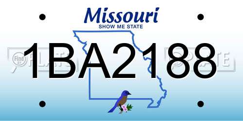 1BA2188 Missouri License Plate