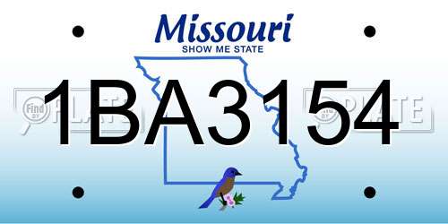 1BA3154 Missouri License Plate