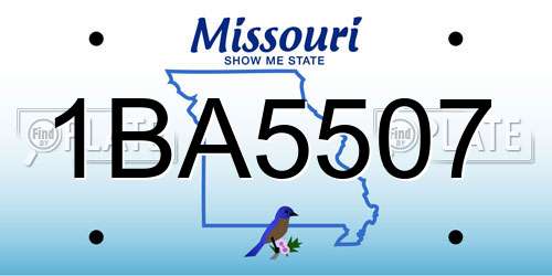 1BA5507 Missouri License Plate