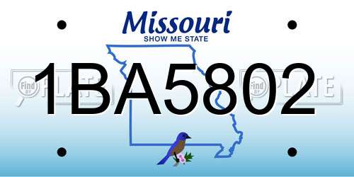 1BA5802 Missouri License Plate