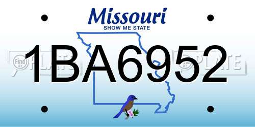 1BA6952 Missouri License Plate