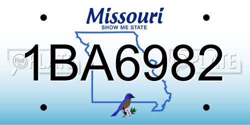 1BA6982 Missouri License Plate