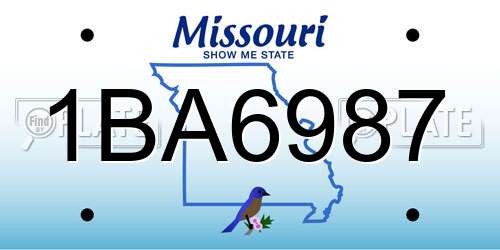 1BA6987 Missouri License Plate