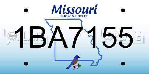 1BA7155 Missouri License Plate