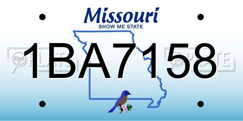1BA7158 Missouri License Plate