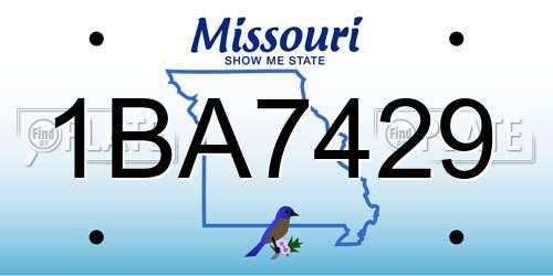 1BA7429 Missouri License Plate