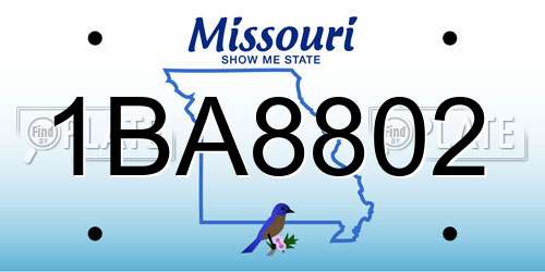 1BA8802 Missouri License Plate