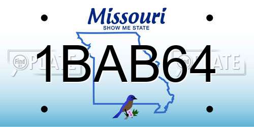 1BAB64 Missouri License Plate