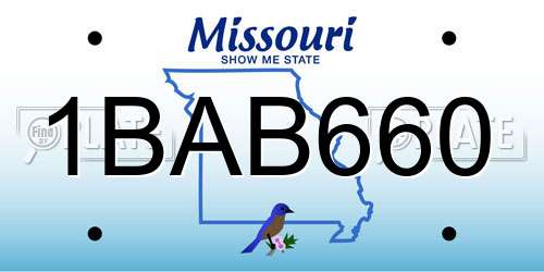 1BAB660 Missouri License Plate