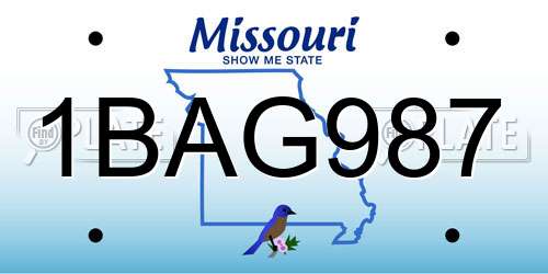 1BAG987 Missouri License Plate