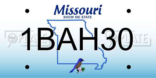 1BAH30 Missouri License Plate
