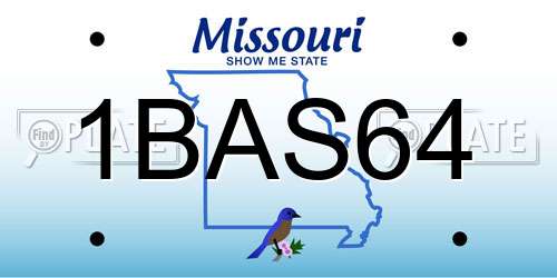 1BAS64 Missouri License Plate