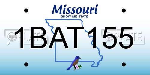 1BAT155 Missouri License Plate