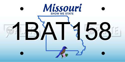 1BAT158 Missouri License Plate