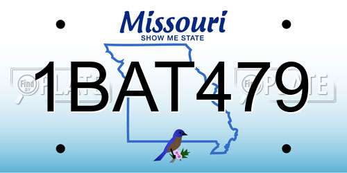1BAT479 Missouri License Plate