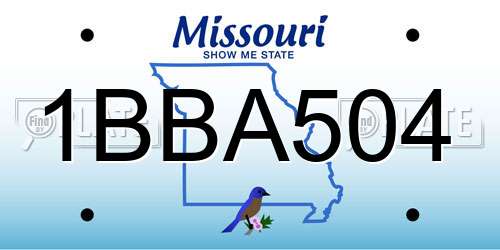 1BBA504 Missouri License Plate