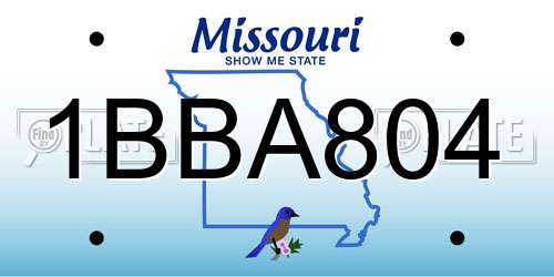 1BBA804 Missouri License Plate