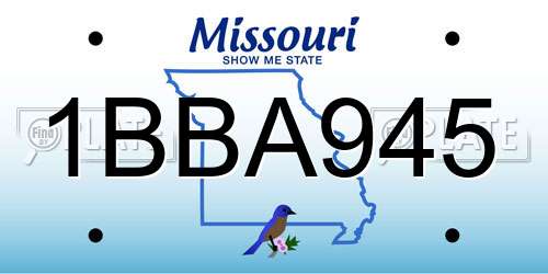 1BBA945 Missouri License Plate