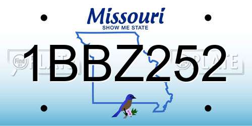 1BBZ252 Missouri License Plate