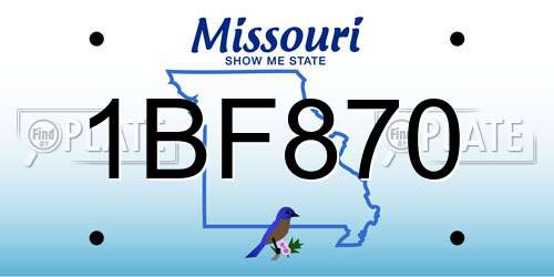 1BF870 Missouri License Plate