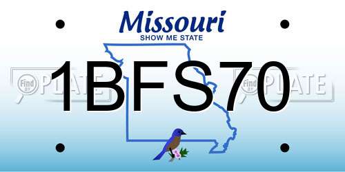1BFS70 Missouri License Plate