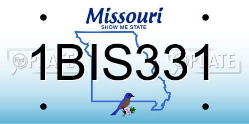 1BIS331 Missouri License Plate