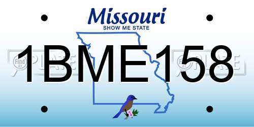 1BME158 Missouri License Plate