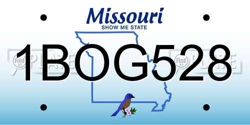 1BOG528 Missouri License Plate