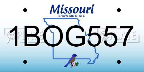 1BOG557 Missouri License Plate