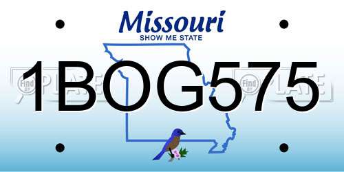 1BOG575 Missouri License Plate