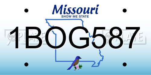 1BOG587 Missouri License Plate