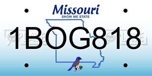 1BOG818 Missouri License Plate