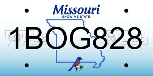1BOG828 Missouri License Plate
