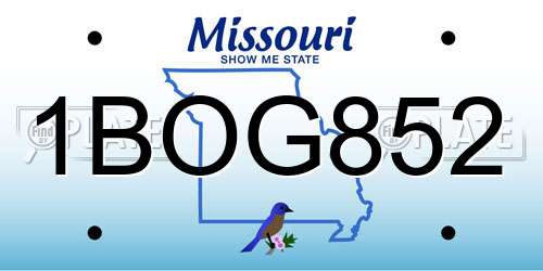 1BOG852 Missouri License Plate