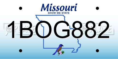 1BOG882 Missouri License Plate
