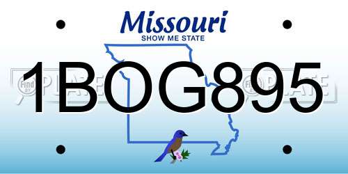 1BOG895 Missouri License Plate