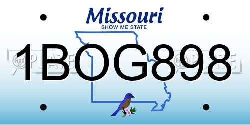 1BOG898 Missouri License Plate